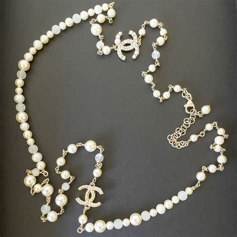 faux chanel long pearl necklace uk